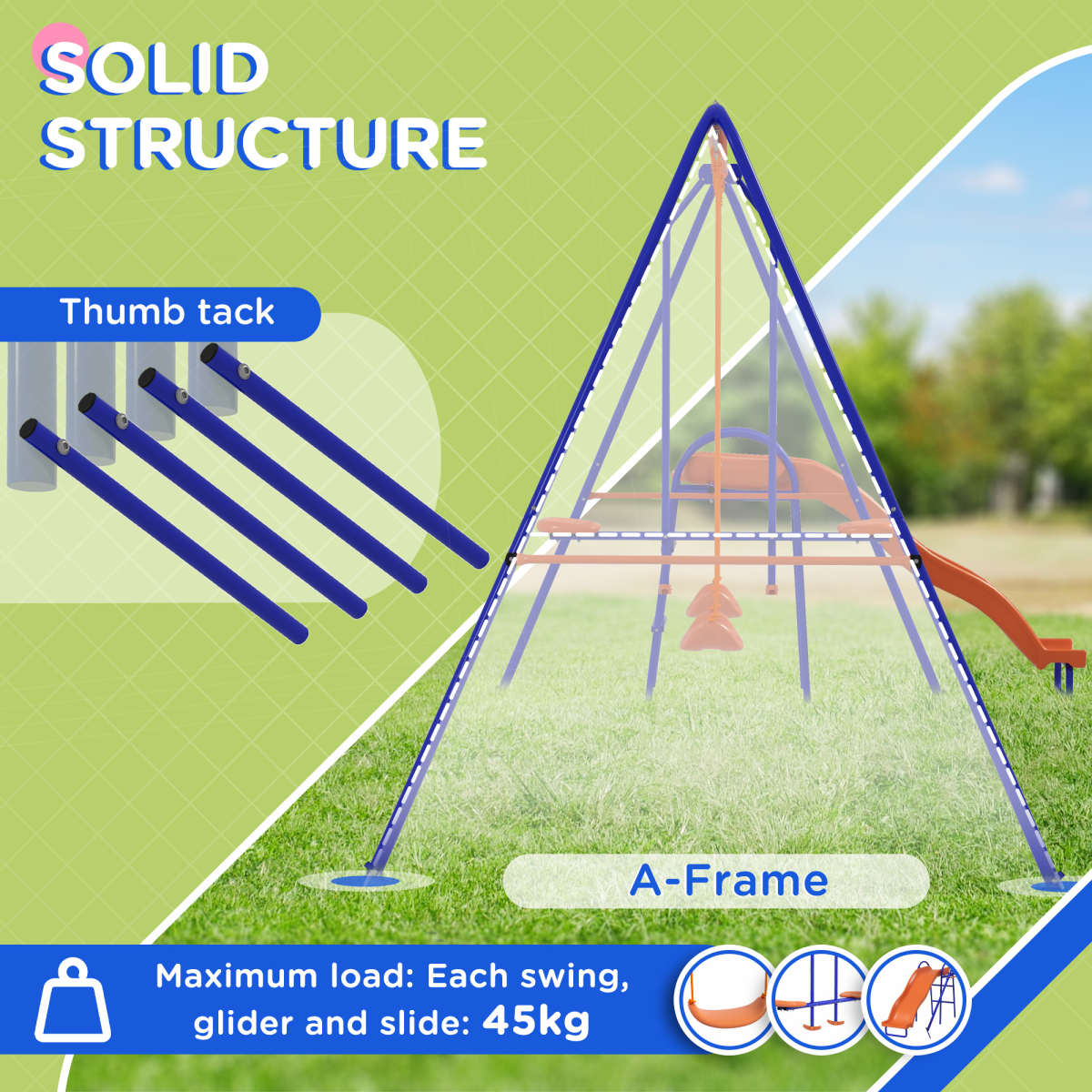 4-in-1 Outdoor Swing & Slide Set – Multicolour