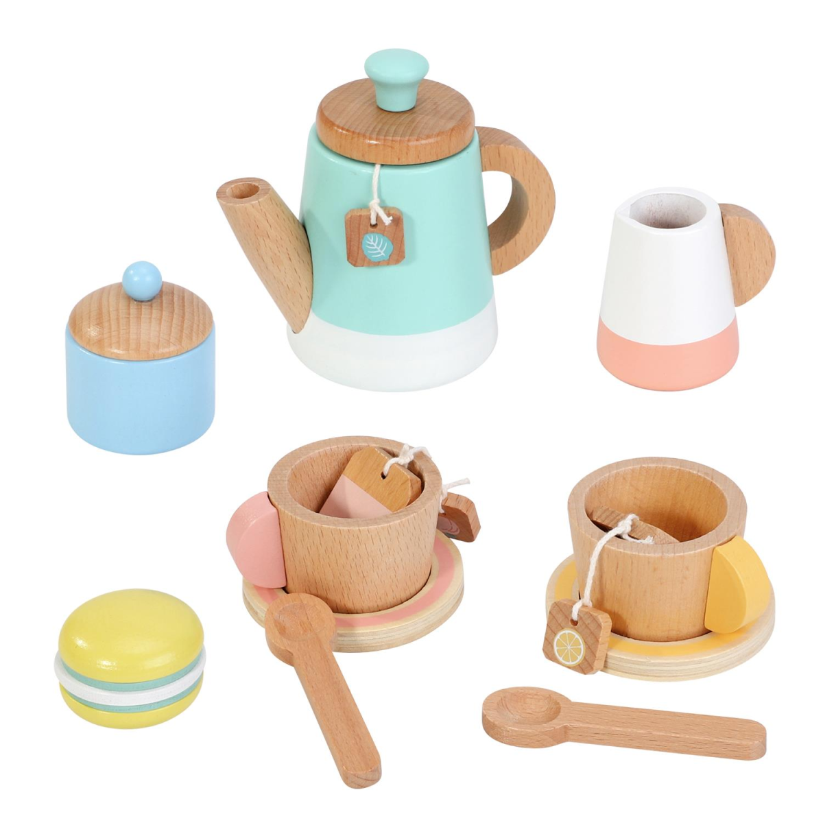 SOKA Wooden Pretend Play Tea Set – 16 Pieces