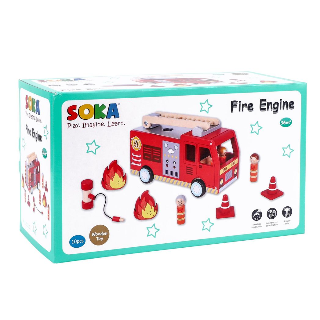 Wooden Fire Engine Playset – Save the Day!