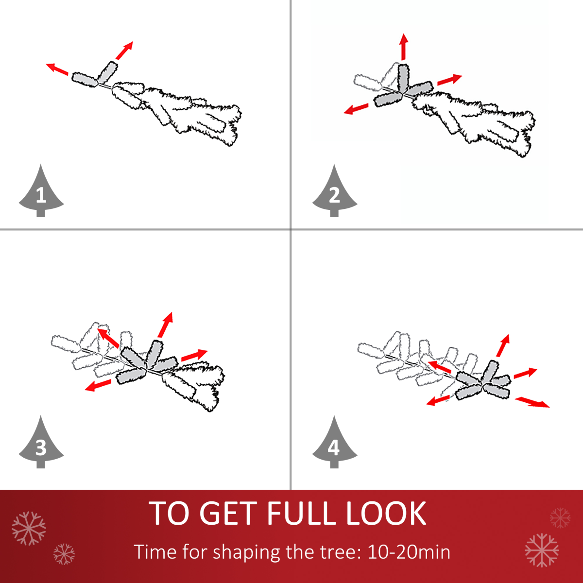 4 Feet Prelit Artificial Snow Flocked Christmas Tree Warm LED Light Green White