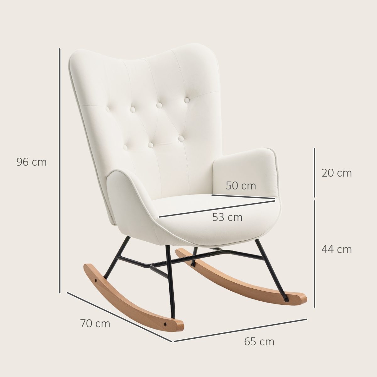 Cream Velvet Rocking Chair – Elegant Comfort for Any Room