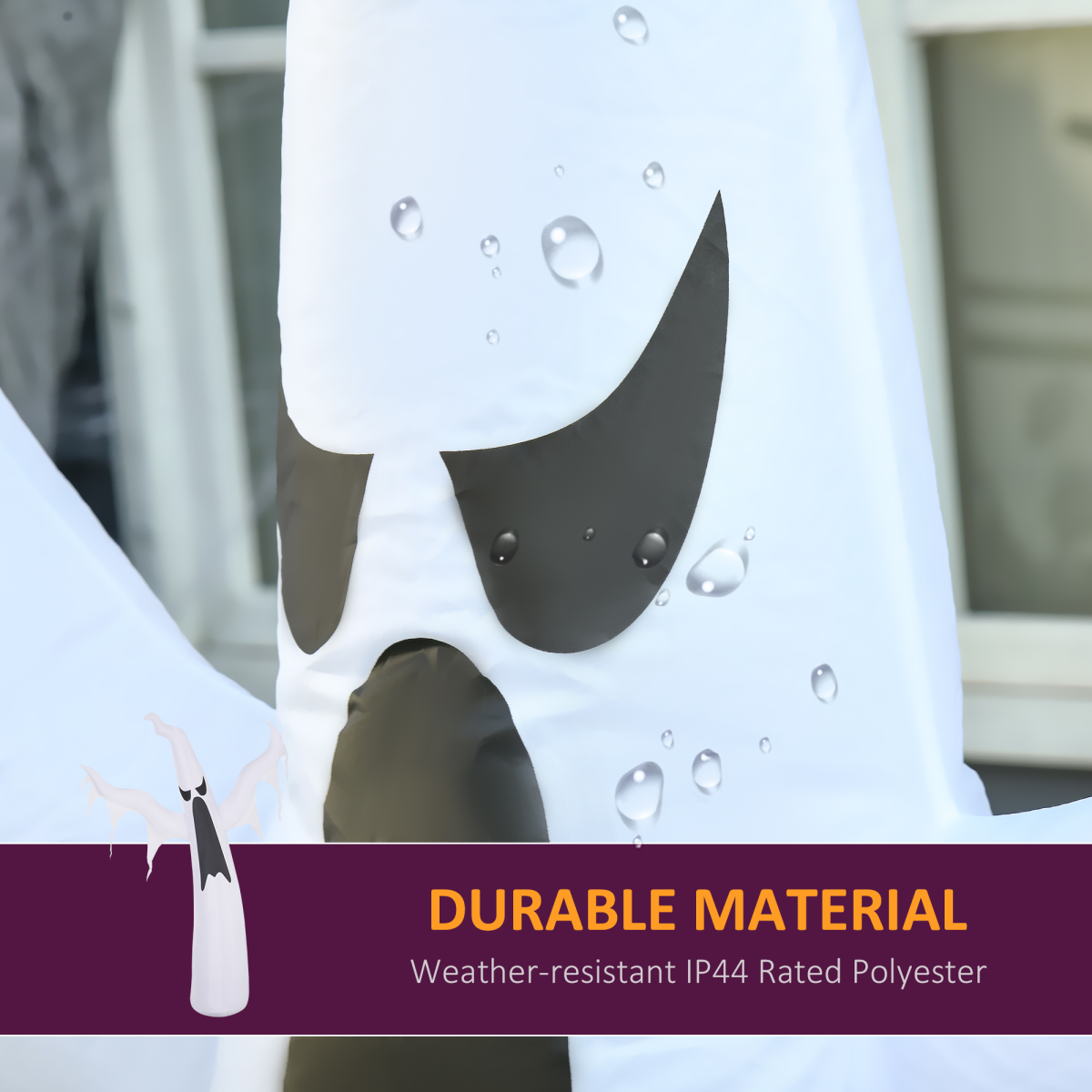 6FT (1.8m) Inflatable Floating Ghost with LED Lights – Outdoor Halloween Decoration