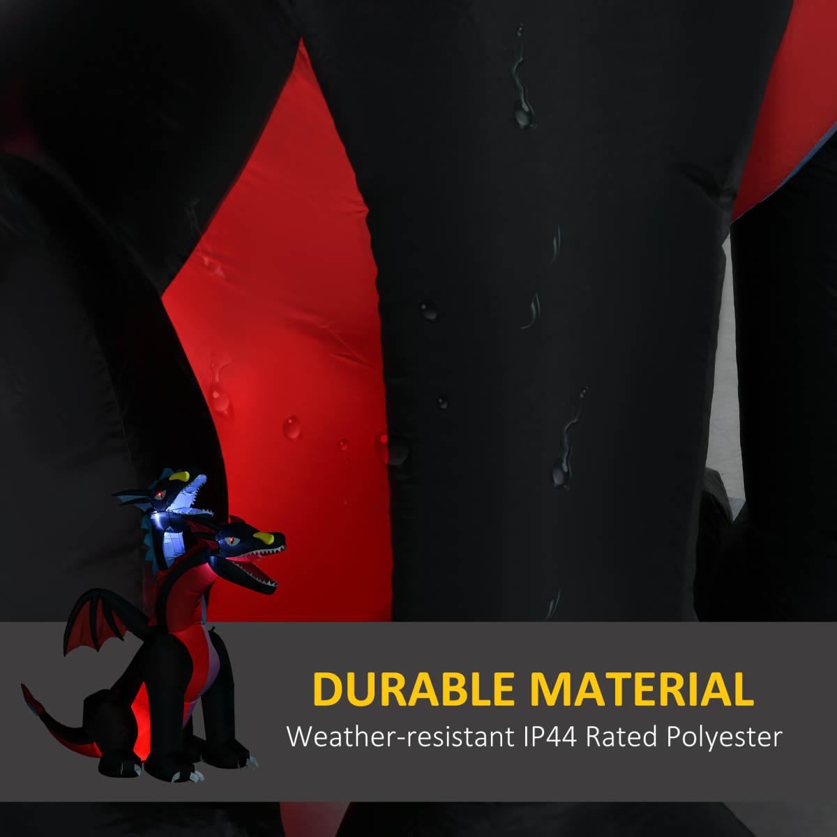 2.1m Inflatable Two-Headed Dragon with LED Lights – Outdoor Halloween Decoration