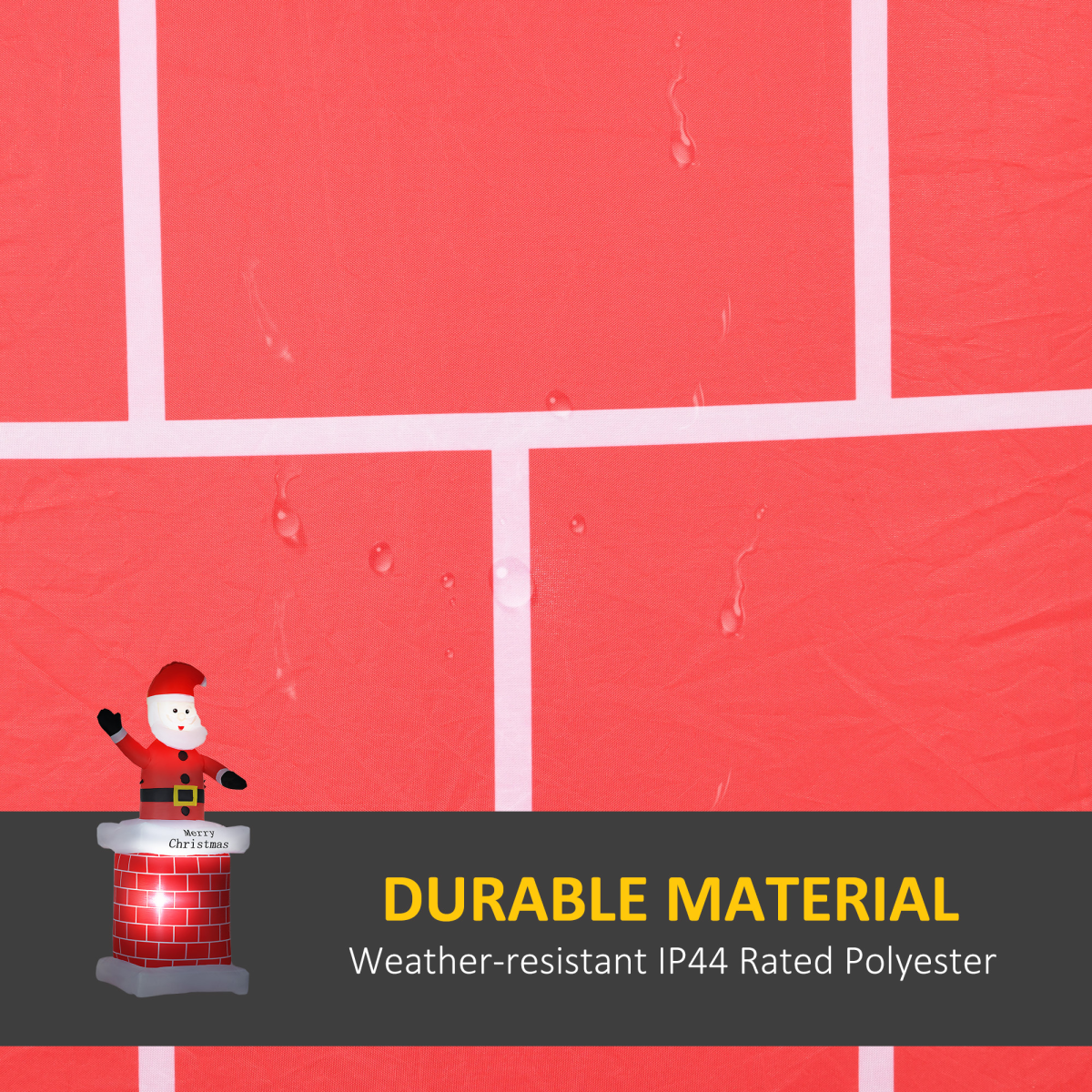 Inflatable Santa Claus Climbing from the Chimney.with LED Lights