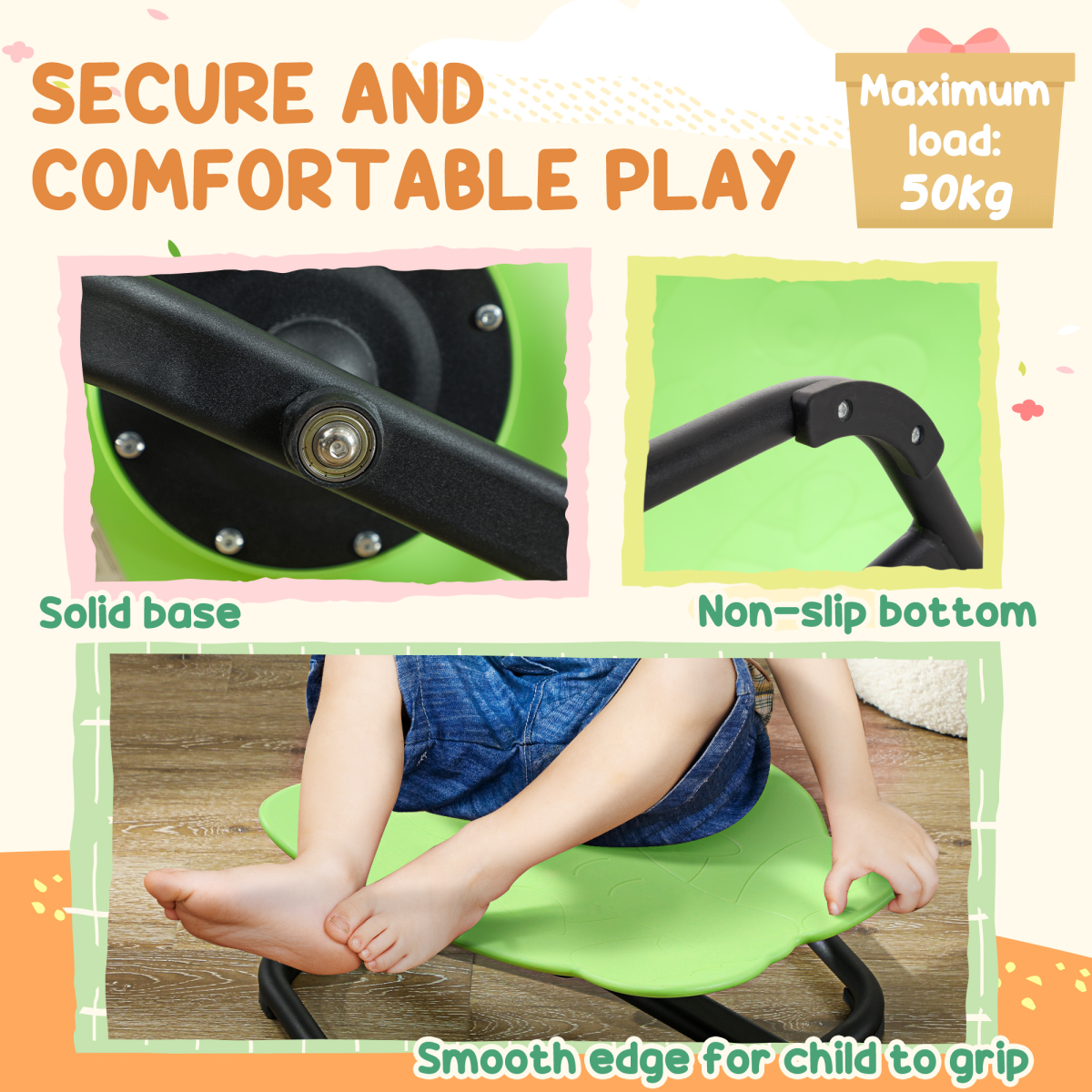 Kids’ Multifunctional Spinning Seat – Green