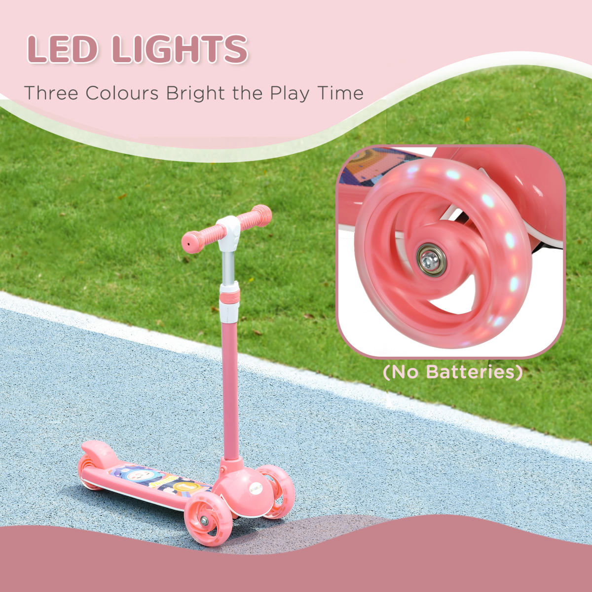 Kids LED Light-Up Scooter – Pink
