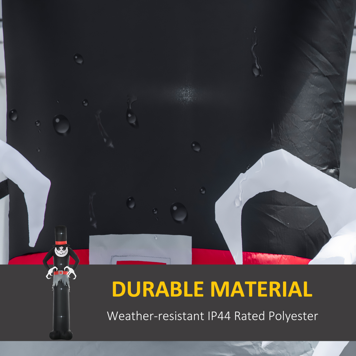 10FT Inflatable Halloween Skinny Ghost with Tall Hat & LED Lights – Outdoor Yard Decoration