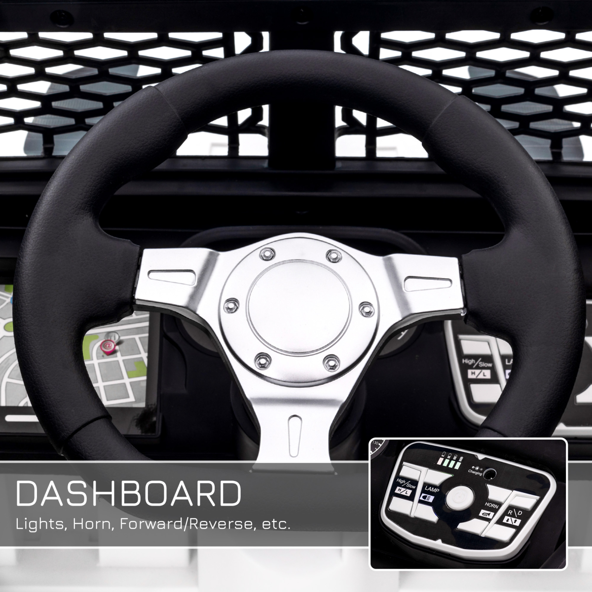 12V Kids Electric Ride On Car Truck Off-road Toy Remote Control White