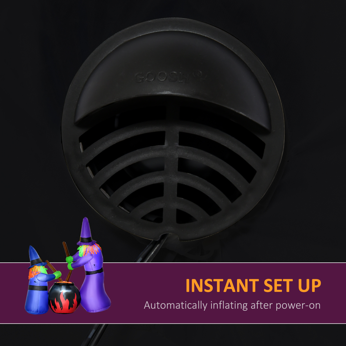 1.8m Inflatable Halloween Witches Around Black Cauldron with LED Lights – Outdoor Decoration