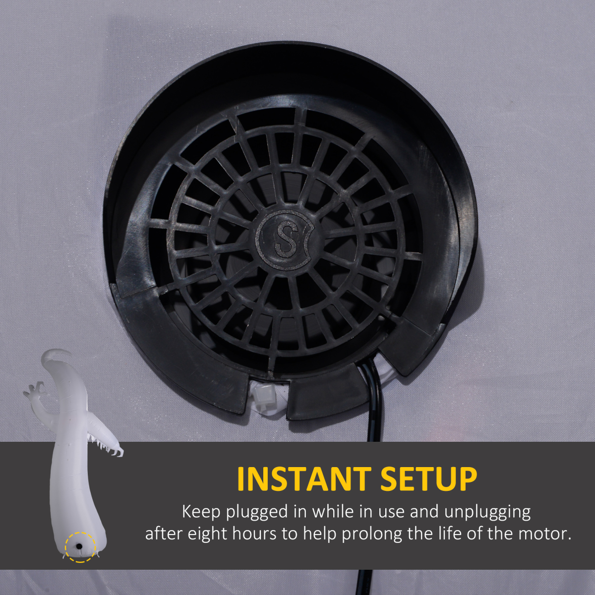 360cm Inflatable Spooky White Ghost with LED & Flame Light – Outdoor Halloween Decoration