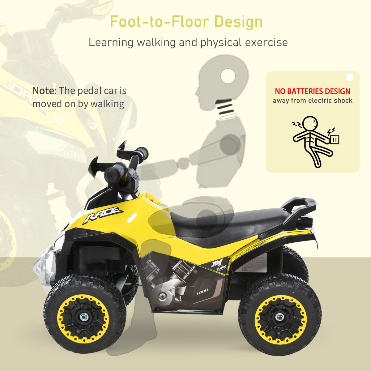Kids’ Pedal-Free Ride-On Bike with Music & Lights
