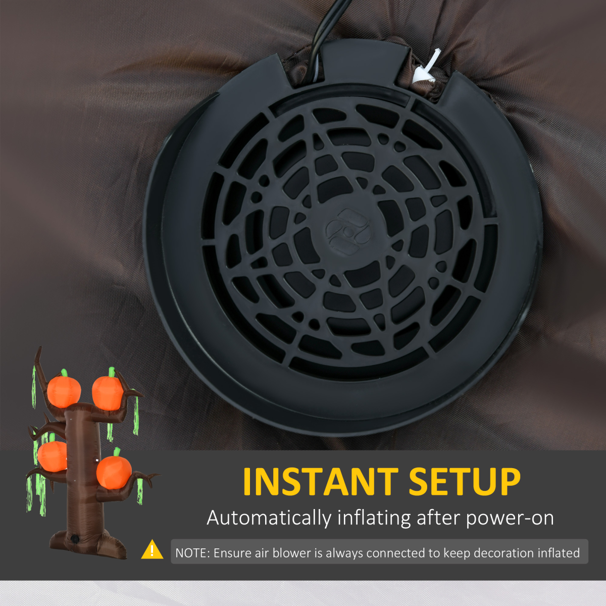 2.4m Inflatable Ghost Tree with Pumpkins & 6 LED Lights – Indoor/Outdoor Halloween Decoration