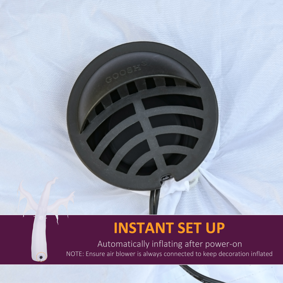 6FT (1.8m) Inflatable Floating Ghost with LED Lights – Outdoor Halloween Decoration