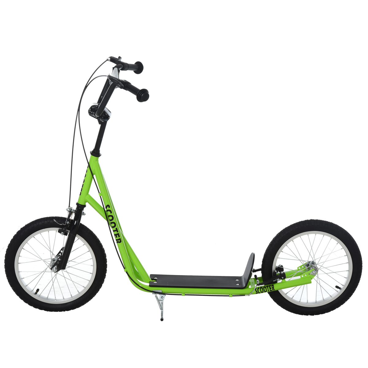 Kids Kick Scooter Adjustable Handlebar Inflatable Wheels Green (90-96cm)