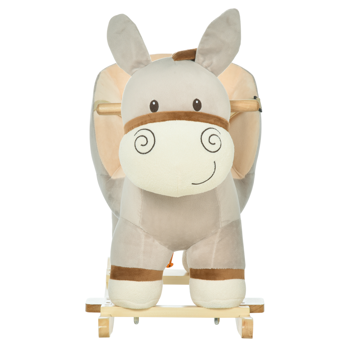 Cute Kids Ride-On Rocking Donkey Sound Handlebars Seat Belt Plush Body HOMCOM
