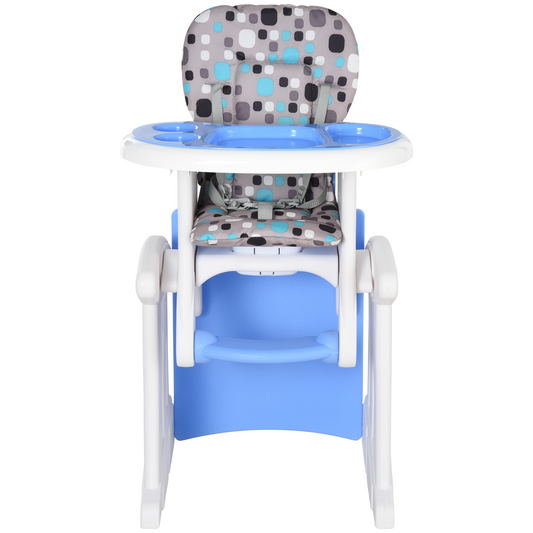 3-in-1 Convertible Baby High Chair Booster Seat w/ Removable Tray Blue