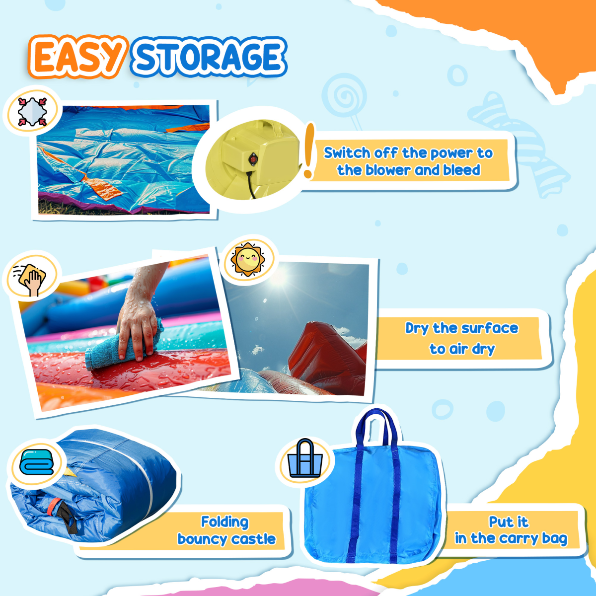 Bouncy Castle with Slide Inflatable Bouncer Kids Jumper Bounce Castle HOMCOM