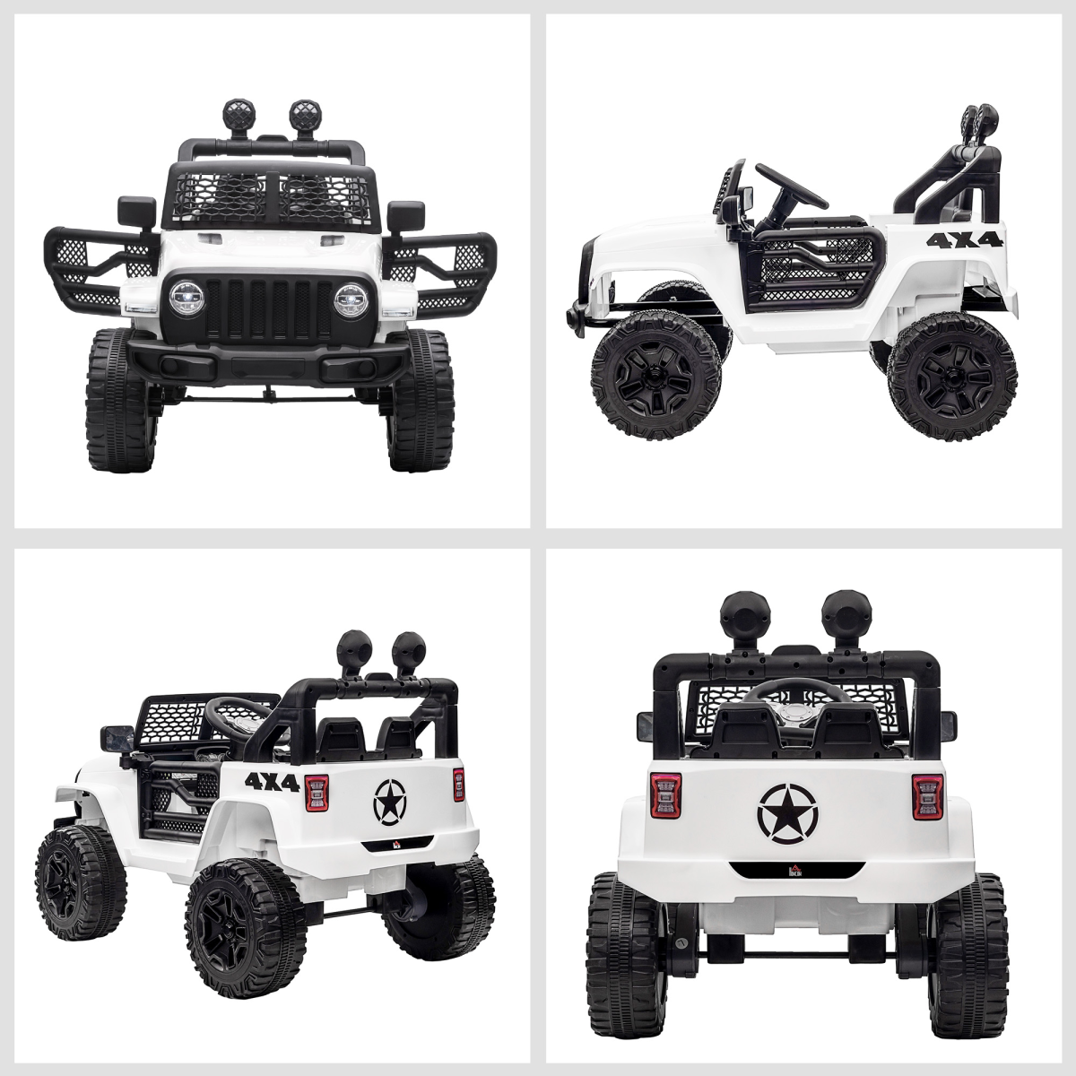 12V Kids Electric Ride On Car Truck Off-road Toy Remote Control White