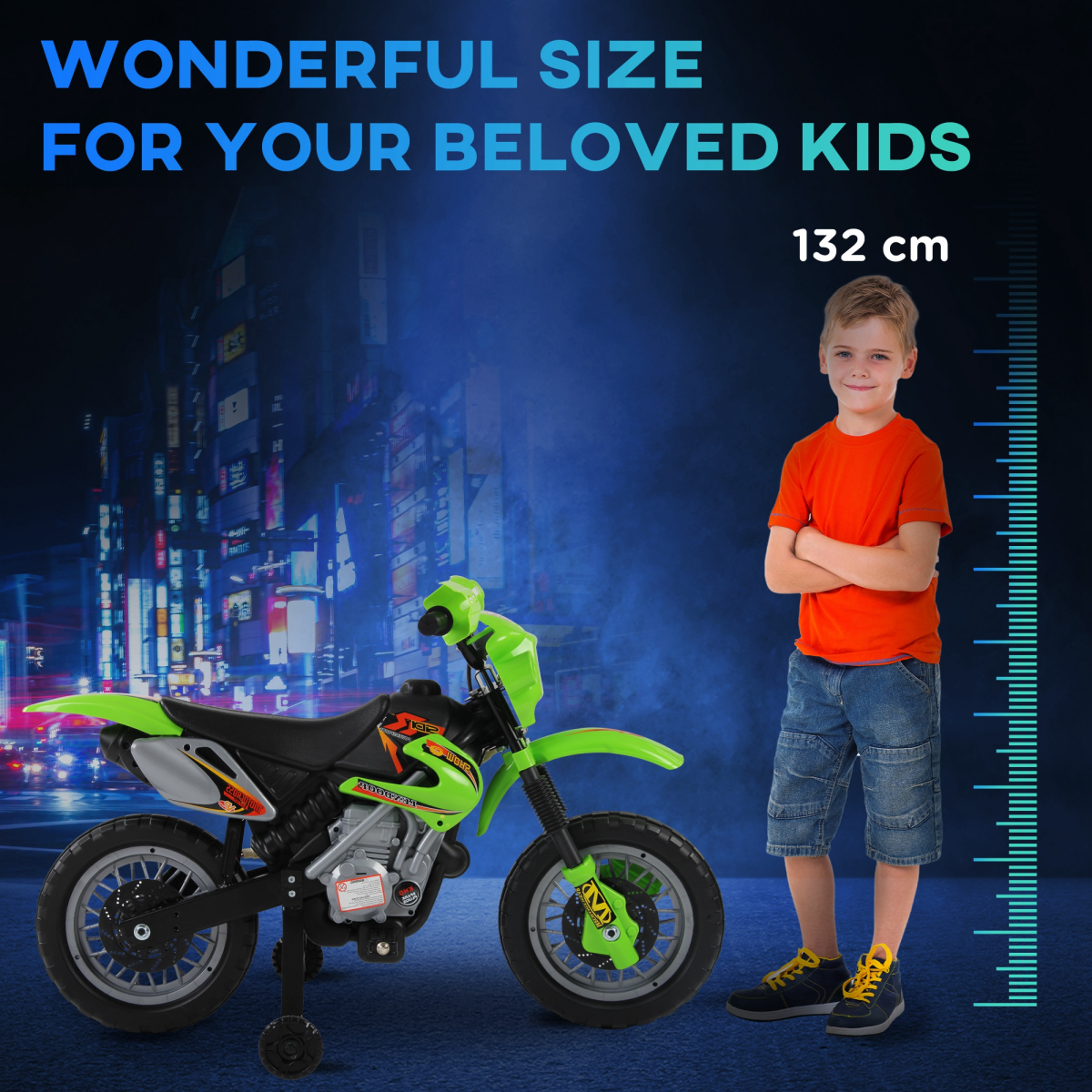 6V Kids Electric Motorbike Motorcycle Ride On for 3-6 Years Green