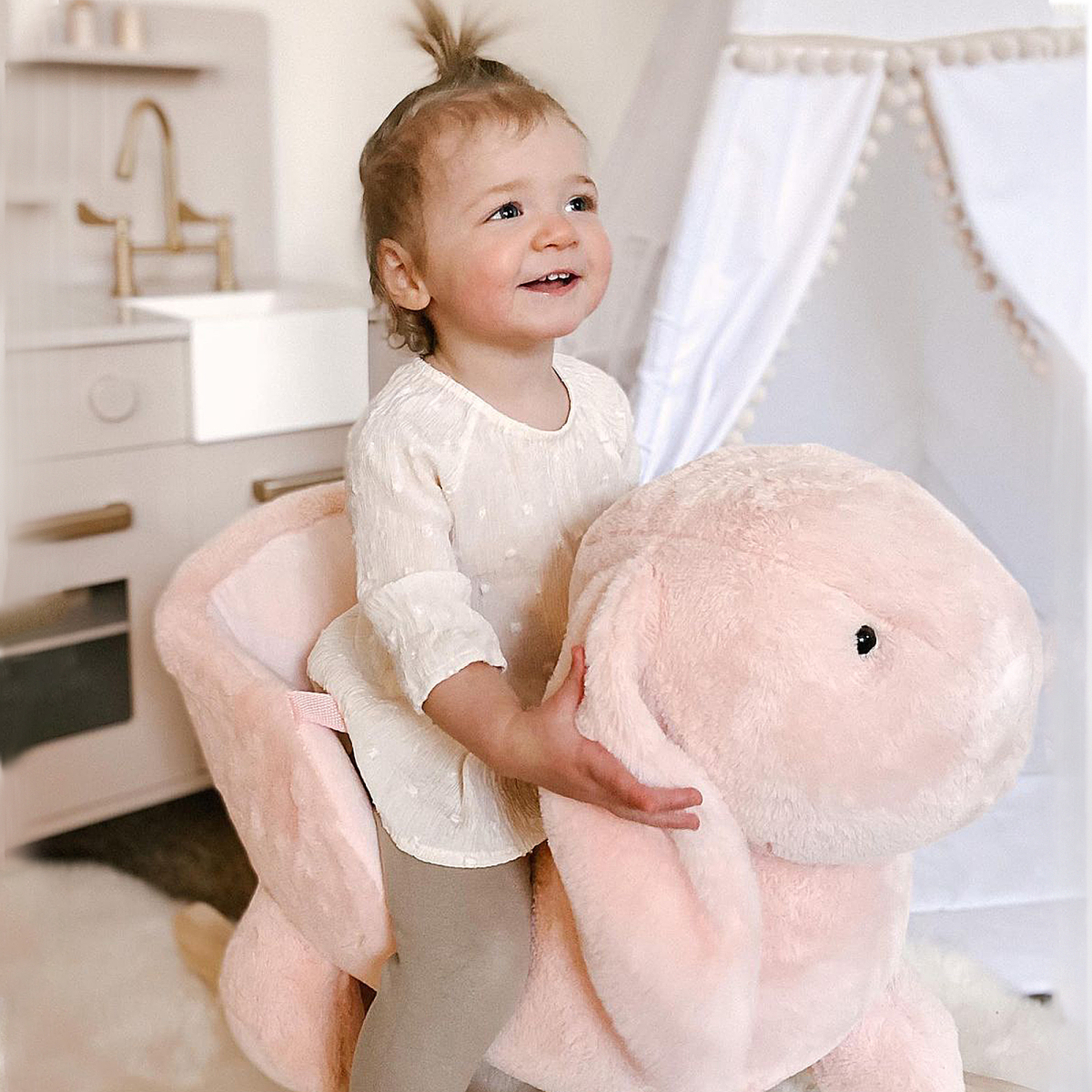 Plush Rabbit Rocking Toy with Sounds & Safety Features (Ages 18–36 Months)