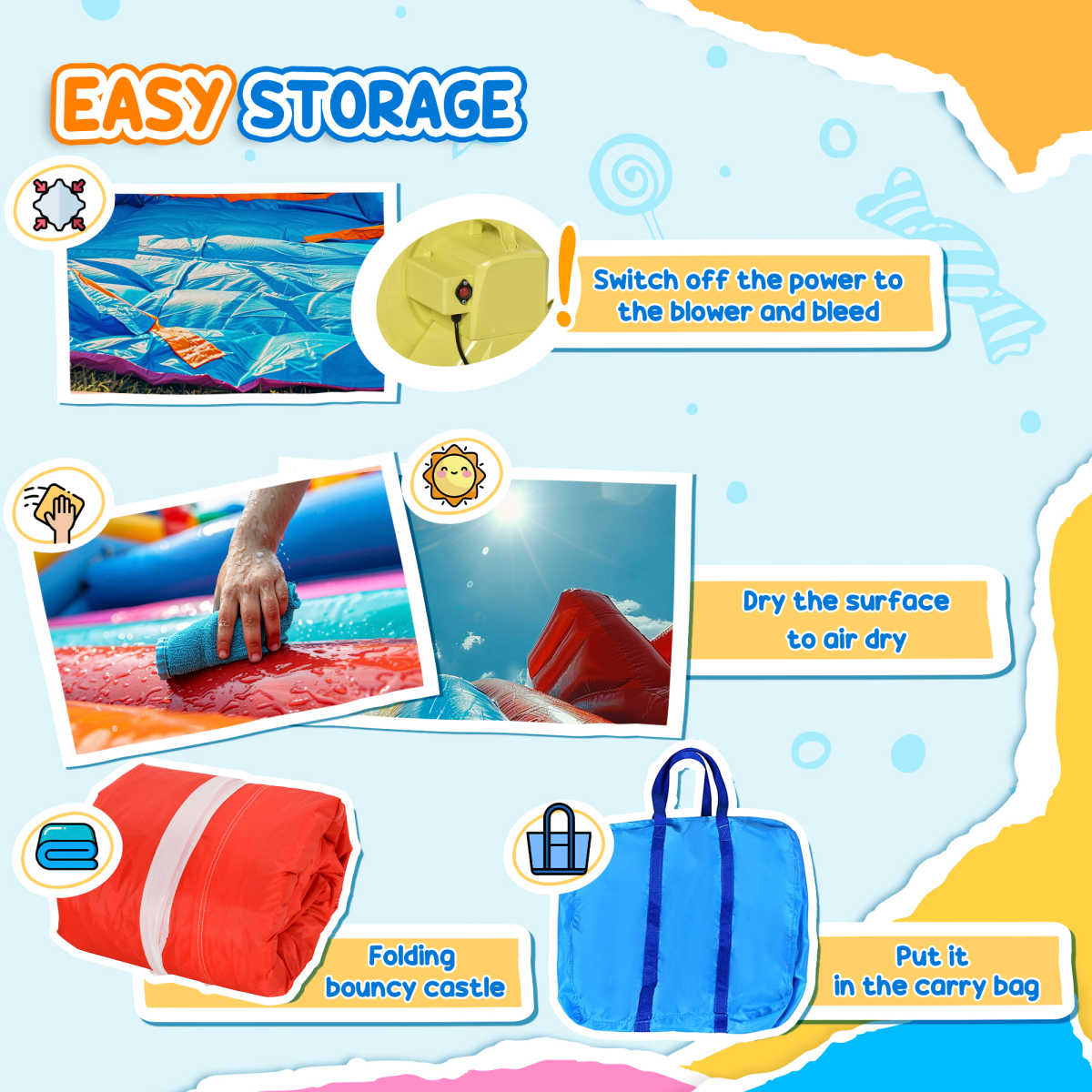4-in-1 Kids Bouncy Castle with Slide, Pool & Blower – Multicolour