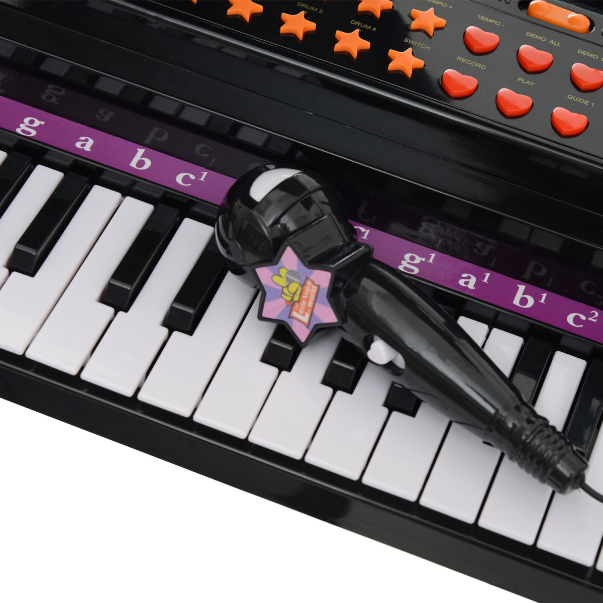 Kids 37-Key Electronic Piano Keyboard with Microphone & Stool – Black