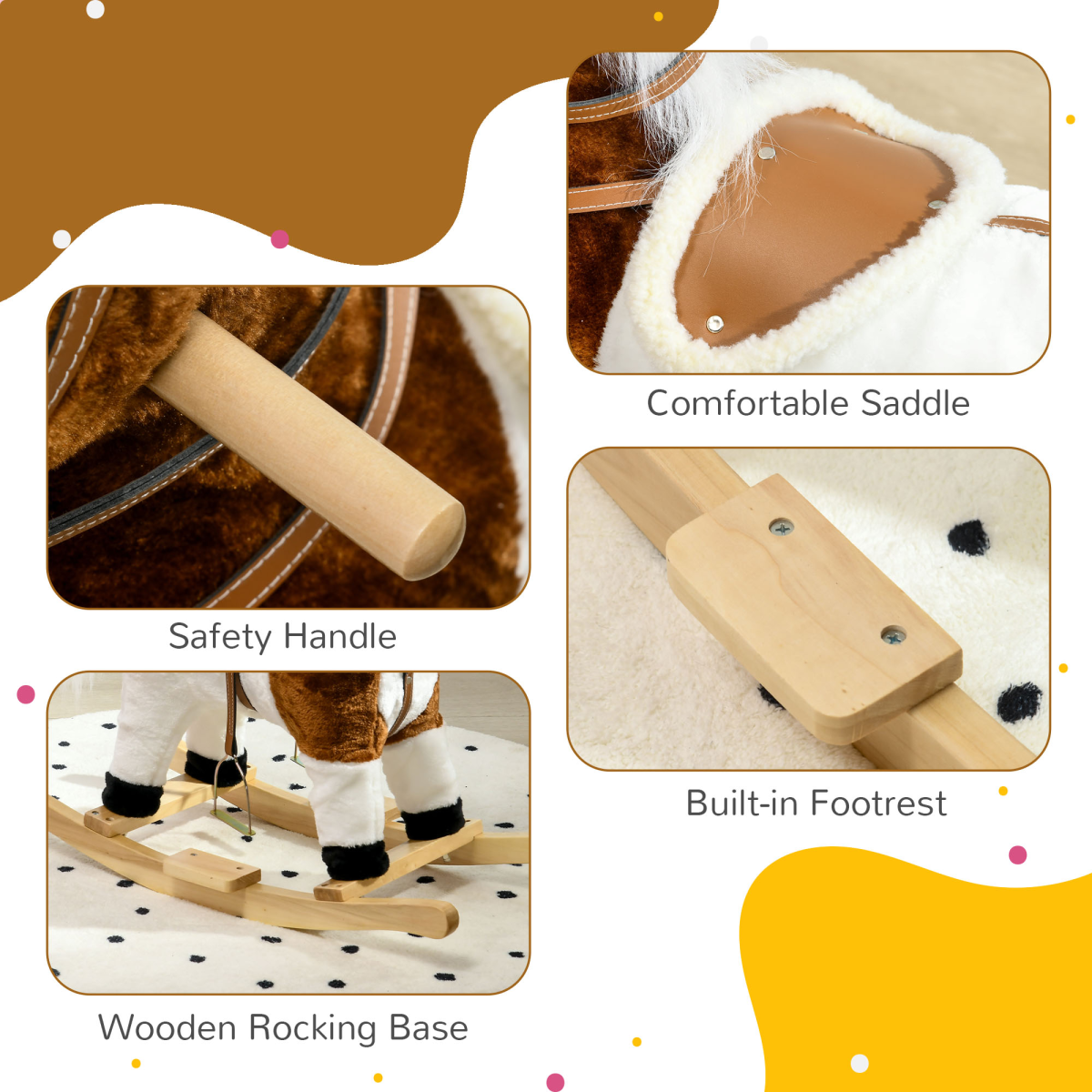 Cowboy Rocking Horse with Sounds – Brown (Ages 3–6)