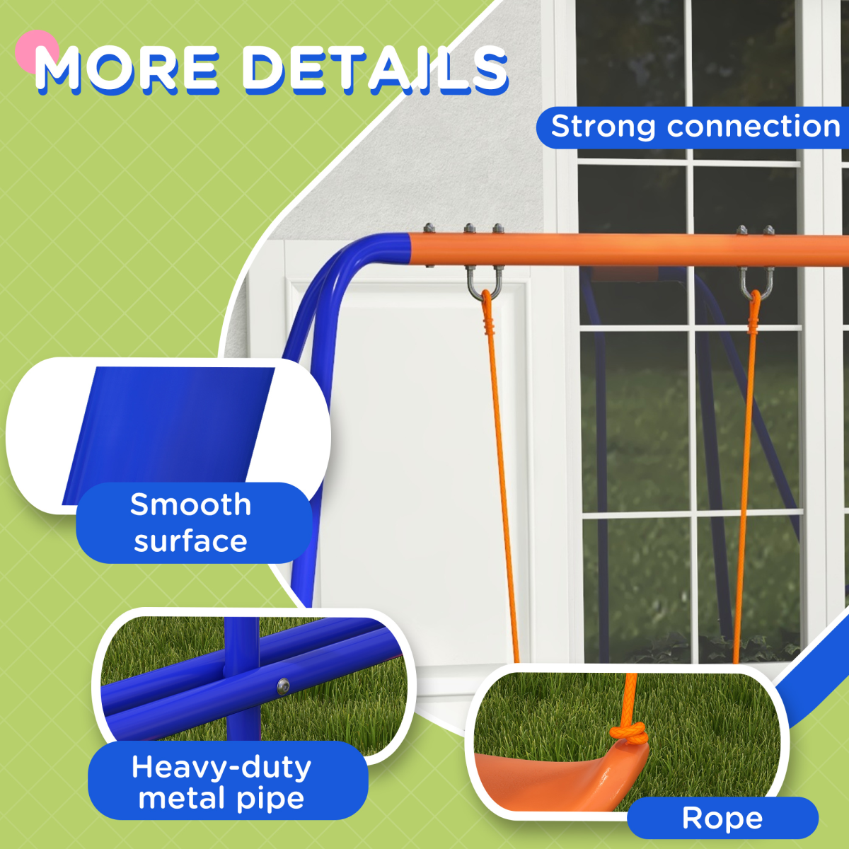 4-in-1 Outdoor Swing & Slide Set – Multicolour