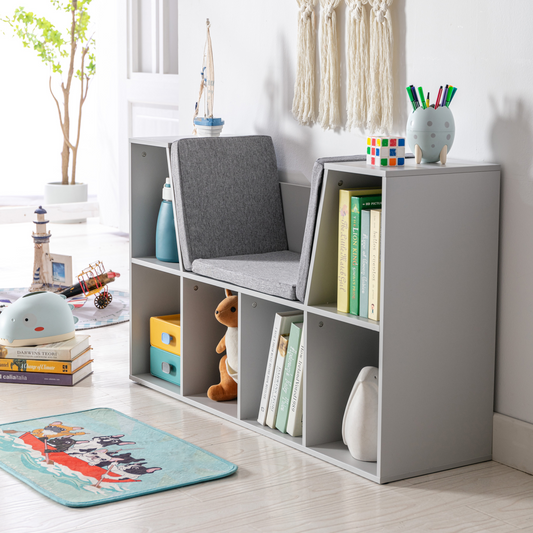 Kids Cabinet with Six Compartments – Grey