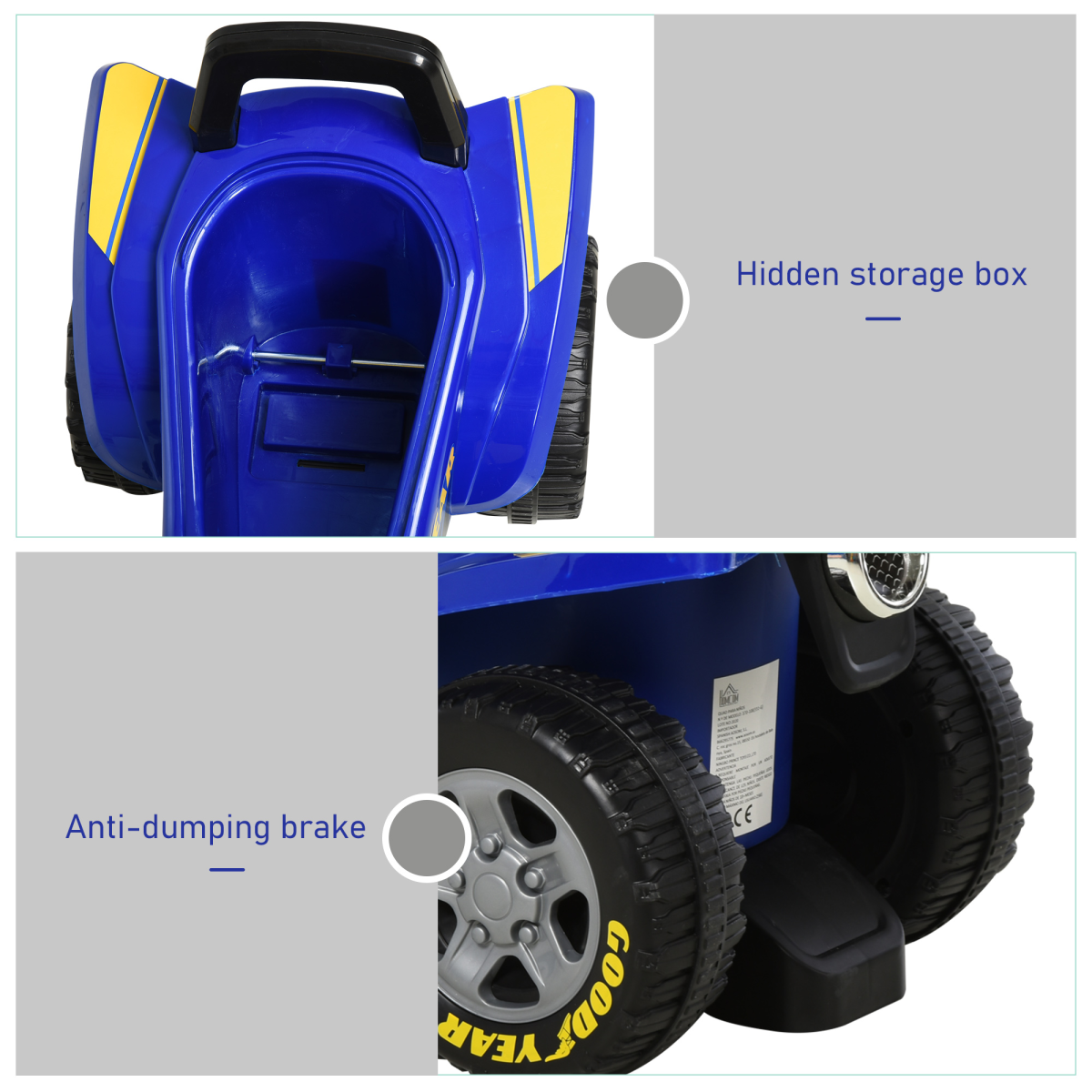 Goodyear Licensed Ride-On Walker for Toddlers (18–36 Months) HOMCOM