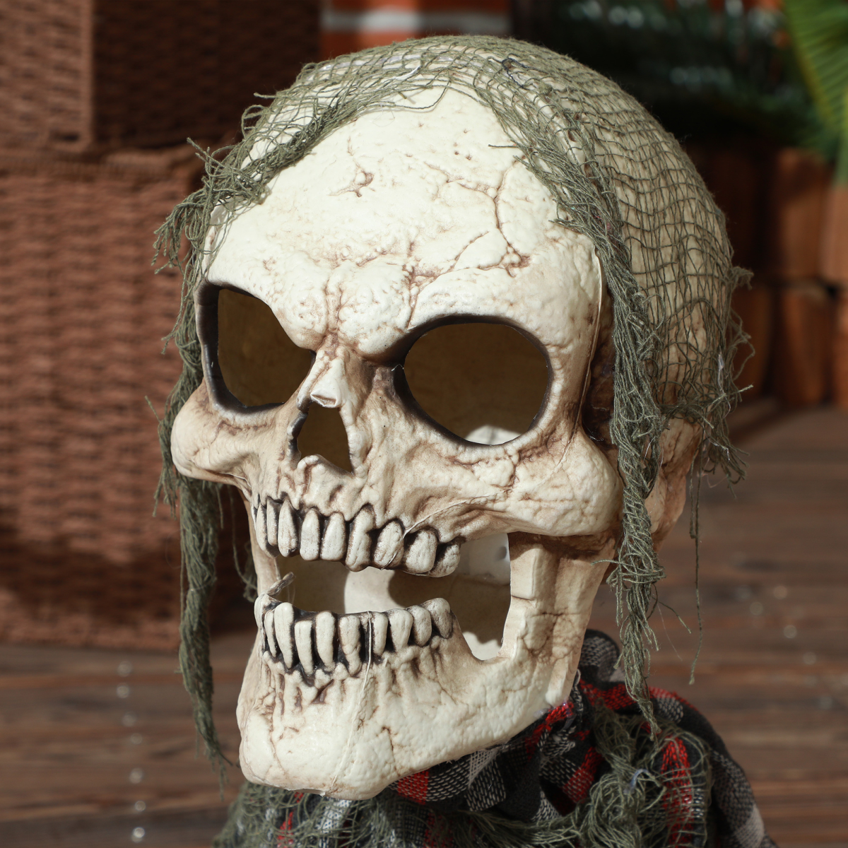 70cm Groundbreaker Skeleton Halloween Animatronic with Sound & Lights – Charcoal Grey