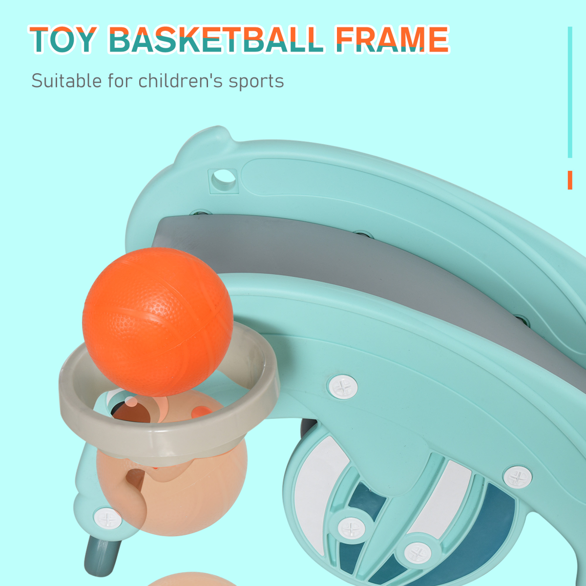 3-in-1 Kids Rocking Horse, Slide & Basketball Hoop – Frog & Dolphin Design