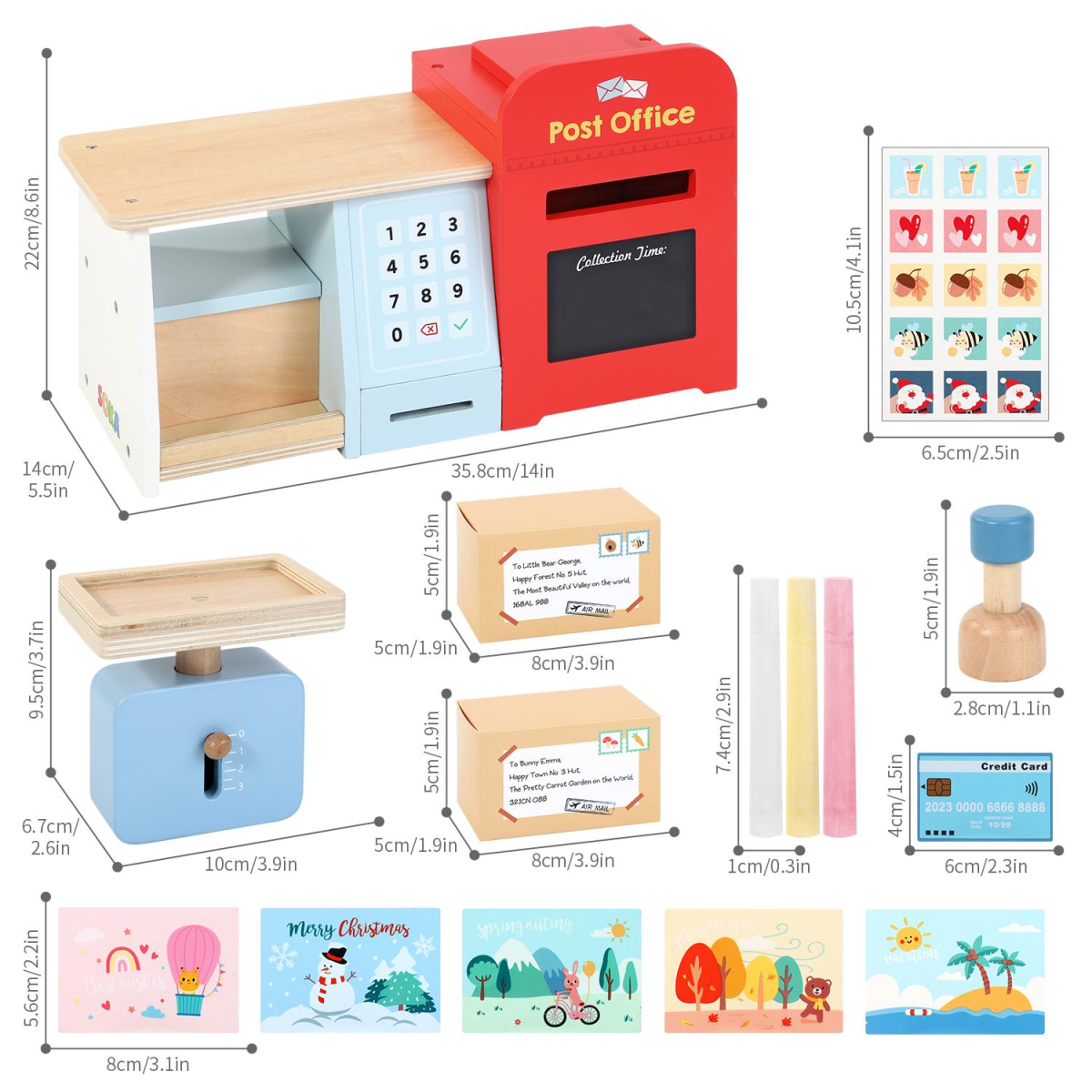 SOKA Post Office Play Set – 13-Piece Pretend Play Fun