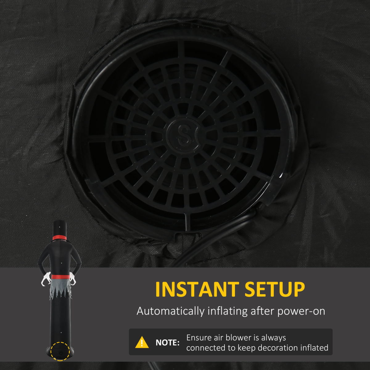 10FT Inflatable Halloween Skinny Ghost with Tall Hat & LED Lights – Outdoor Yard Decoration