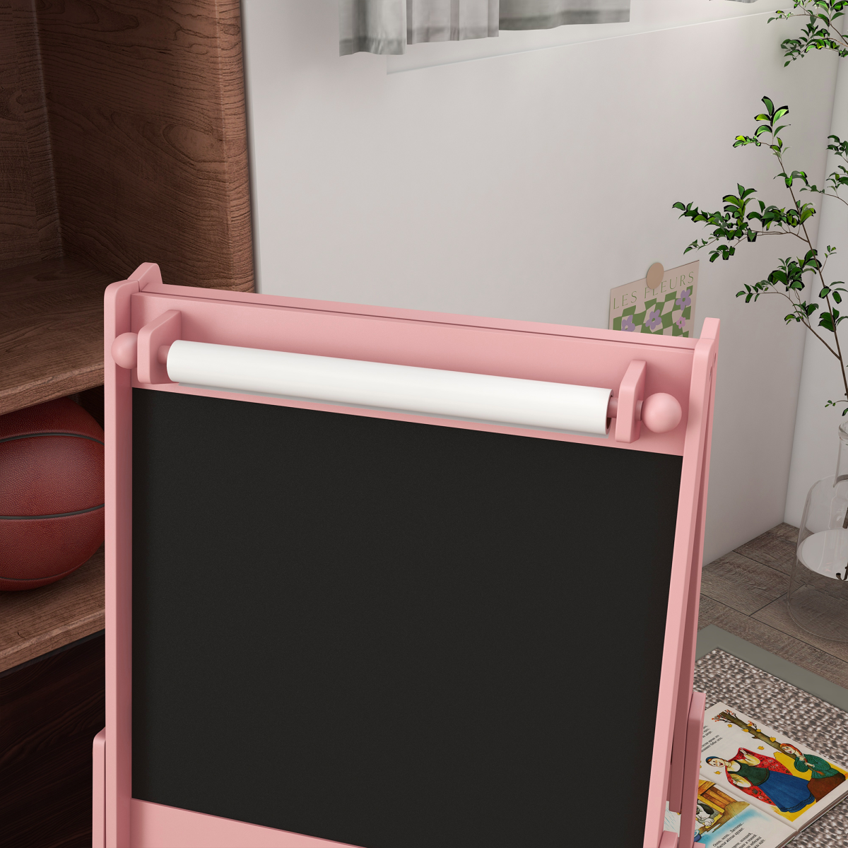 AIYAPLAY 3-in-1 Kids Art Easel – Pink Animal Design