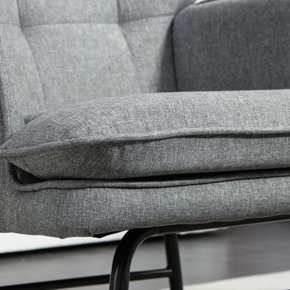 Rocking Chair with Footstool Fabric Wingback Chair