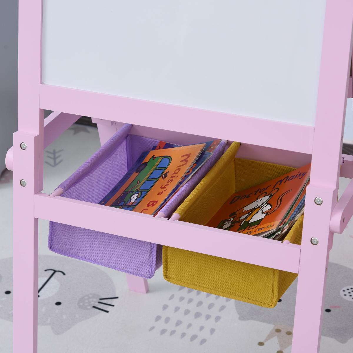 HOMCOM 3-in-1 Kids Art Easel with Whiteboard, Chalkboard & Paper Roll
