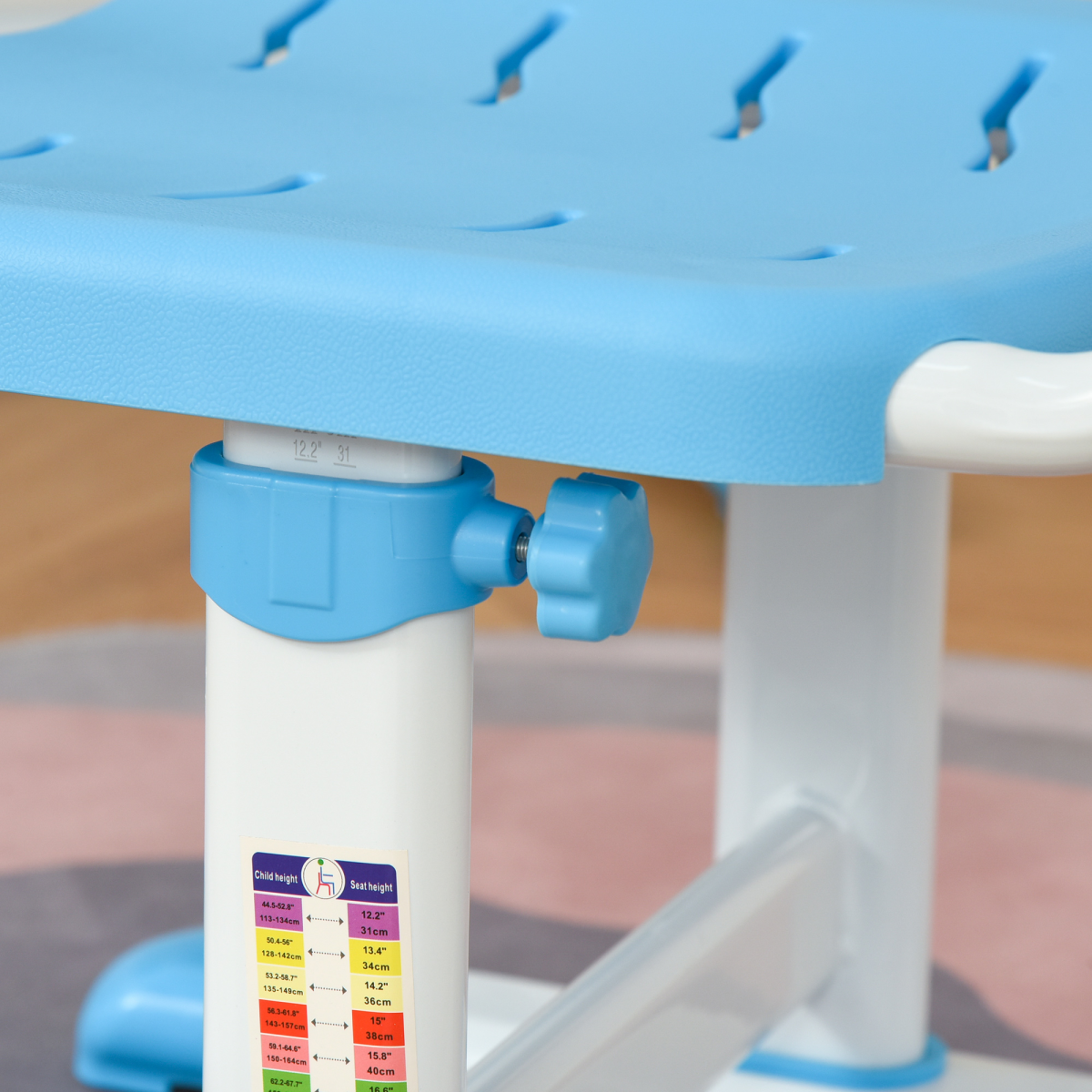 Adjustable Kids Study Desk & Chair Set with Lamp – Blue