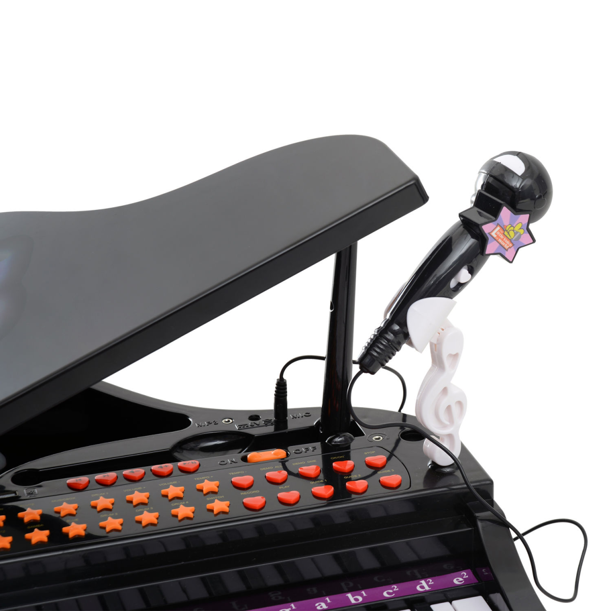 Kids 37-Key Electronic Piano Keyboard with Microphone & Stool – Black