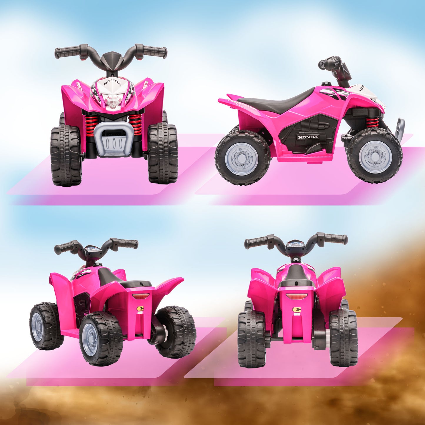 Honda Licensed Kids Electric Quad Bike – Pink (6V)