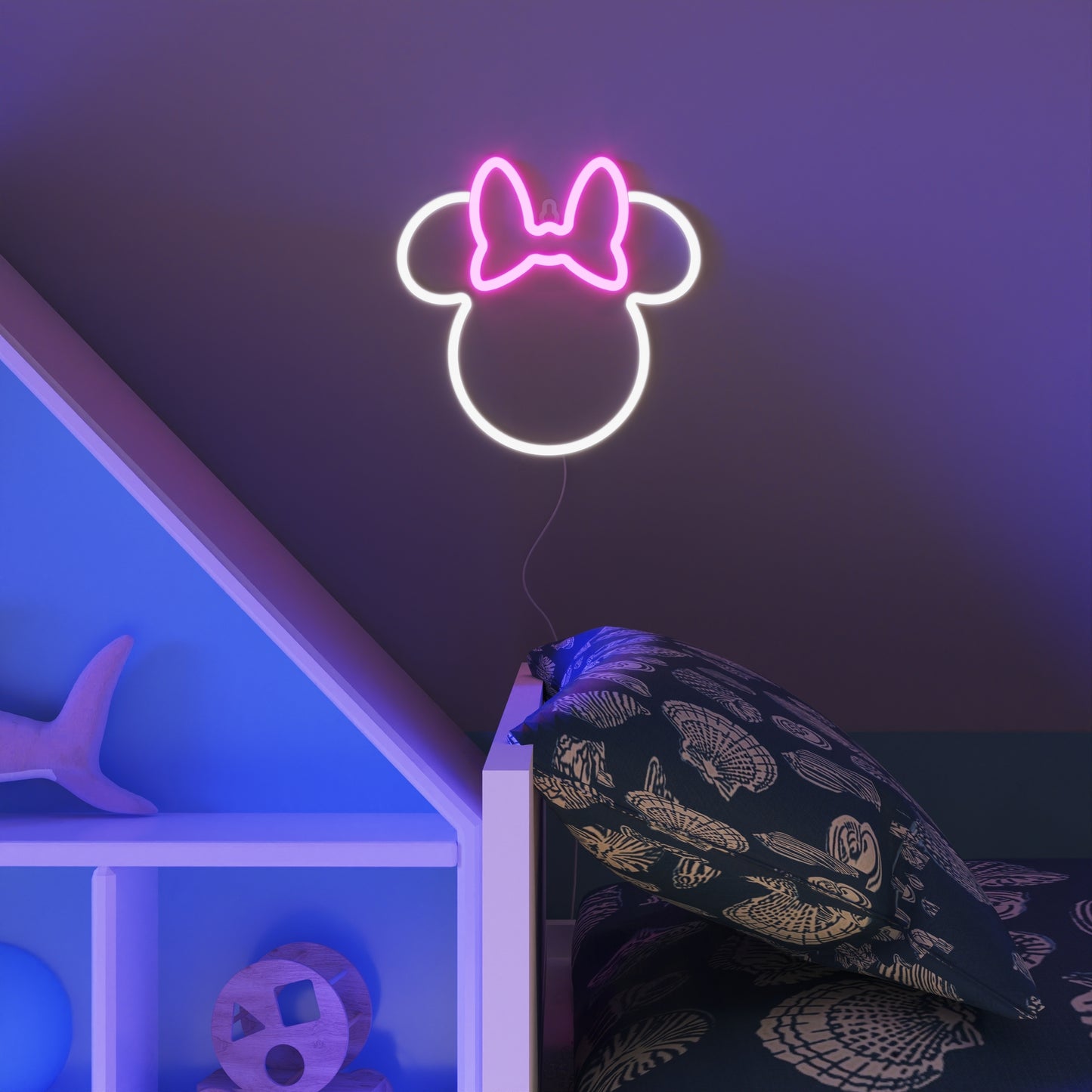 Disney 100 Minnie Mouse LED Neon Wall Light by Yellowpop – Collectible Kids’ Room Decor