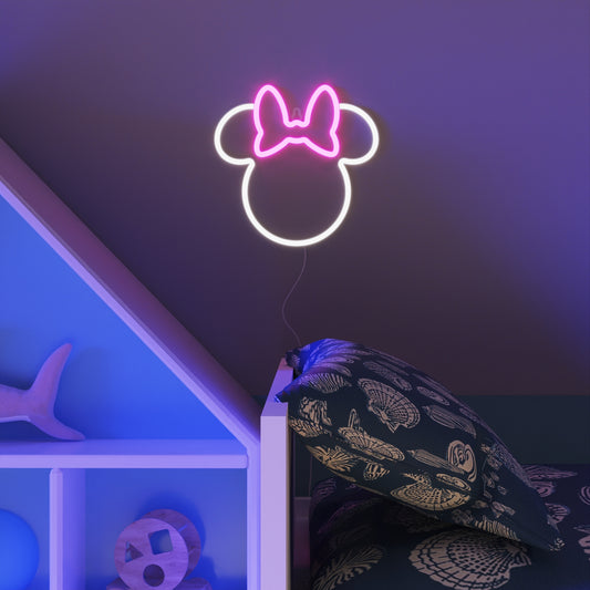 Disney 100 Minnie Mouse LED Neon Wall Light by Yellowpop – Collectible Kids’ Room Decor
