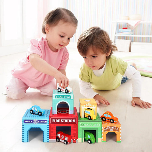 SOKA Stacking Cube with 6 Vehicles – Build, Stack & Rescue!