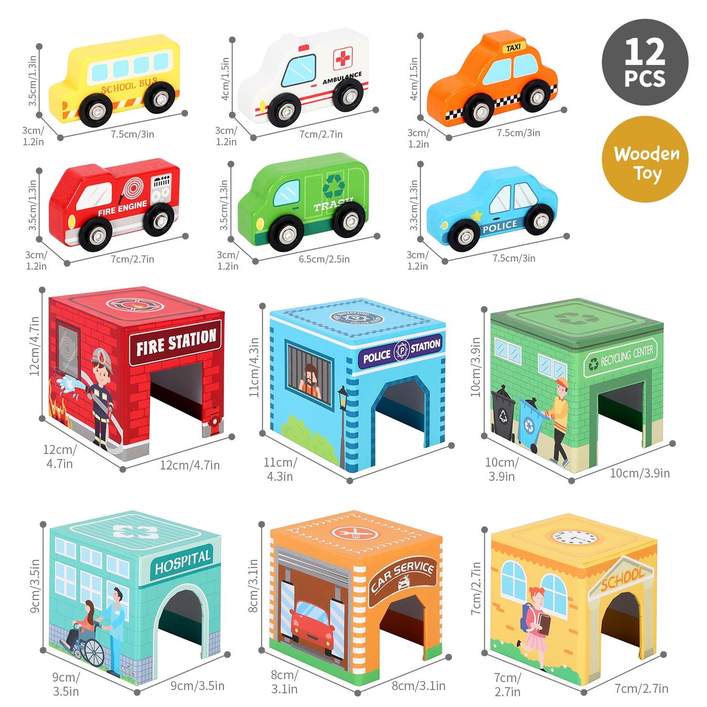 SOKA Stacking Cube with 6 Vehicles – Build, Stack & Rescue!