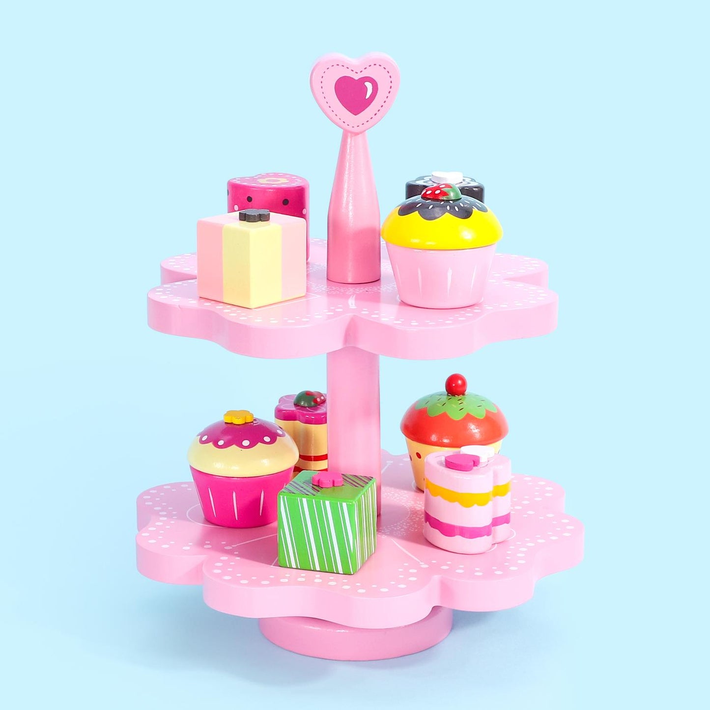 Wooden Magnetic Cake Stand Pretend Play Set – Afternoon Tea Party