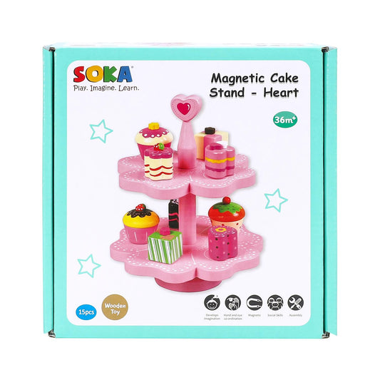 Wooden Magnetic Cake Stand Pretend Play Set – Afternoon Tea Party