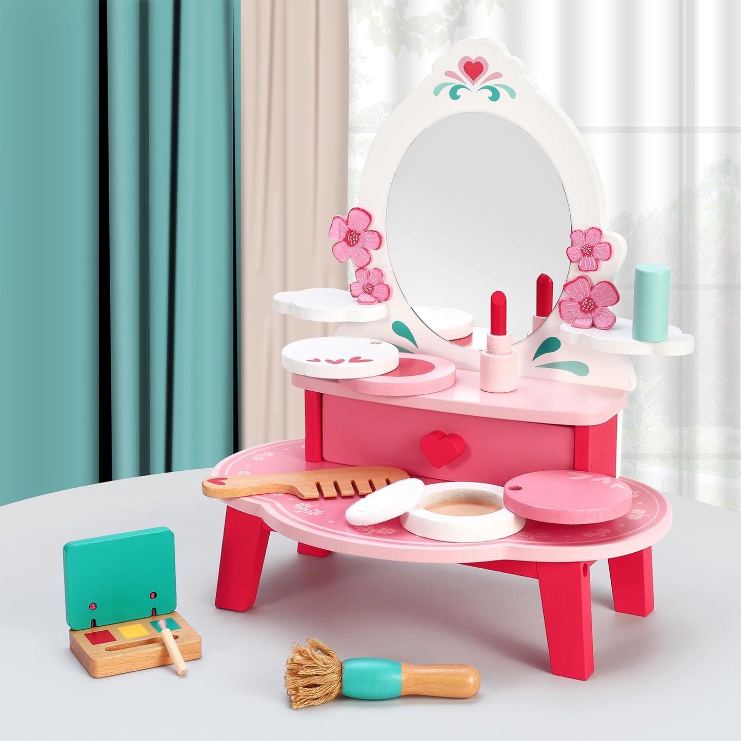 SOKA Wooden Vanity & Makeup Playset – Mess-Free Makeover Fun!