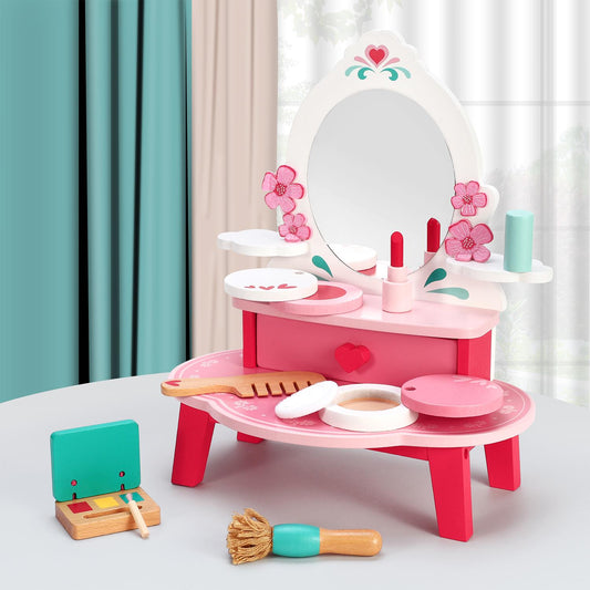 SOKA Wooden Vanity & Makeup Playset – Mess-Free Makeover Fun!