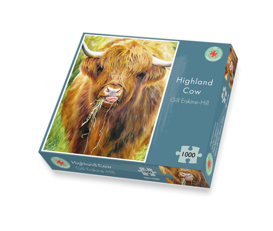 Highland Cow 1000 Piece Jigsaw Puzzle - Scottish Cattle Art by Gill Erskine-Hill