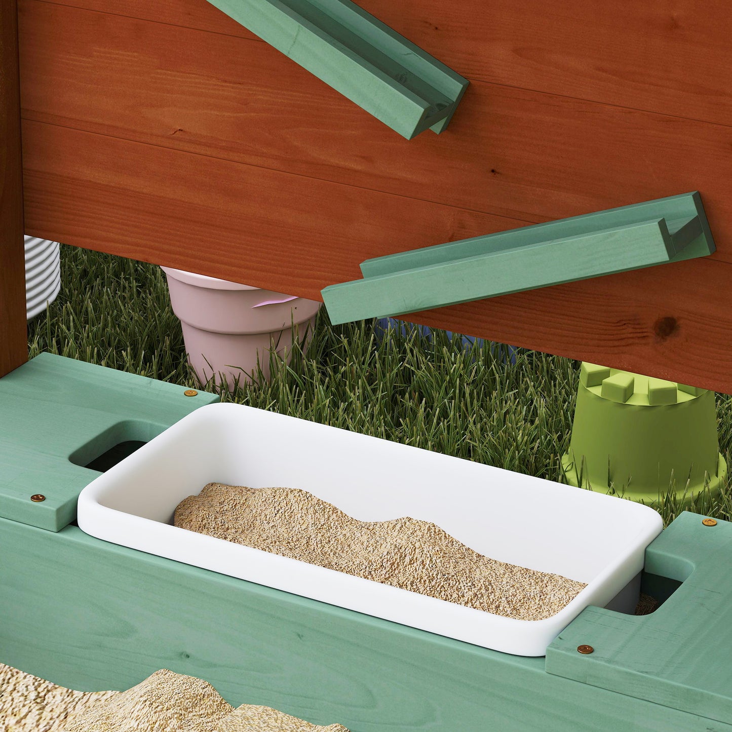 Outdoor Wooden Sandpit with Canopy & Toy Storage for Creative Play